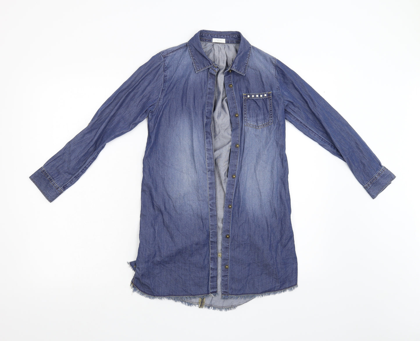 NEXT Girls Blue  Denim Basic Button-Up Size 9 Years