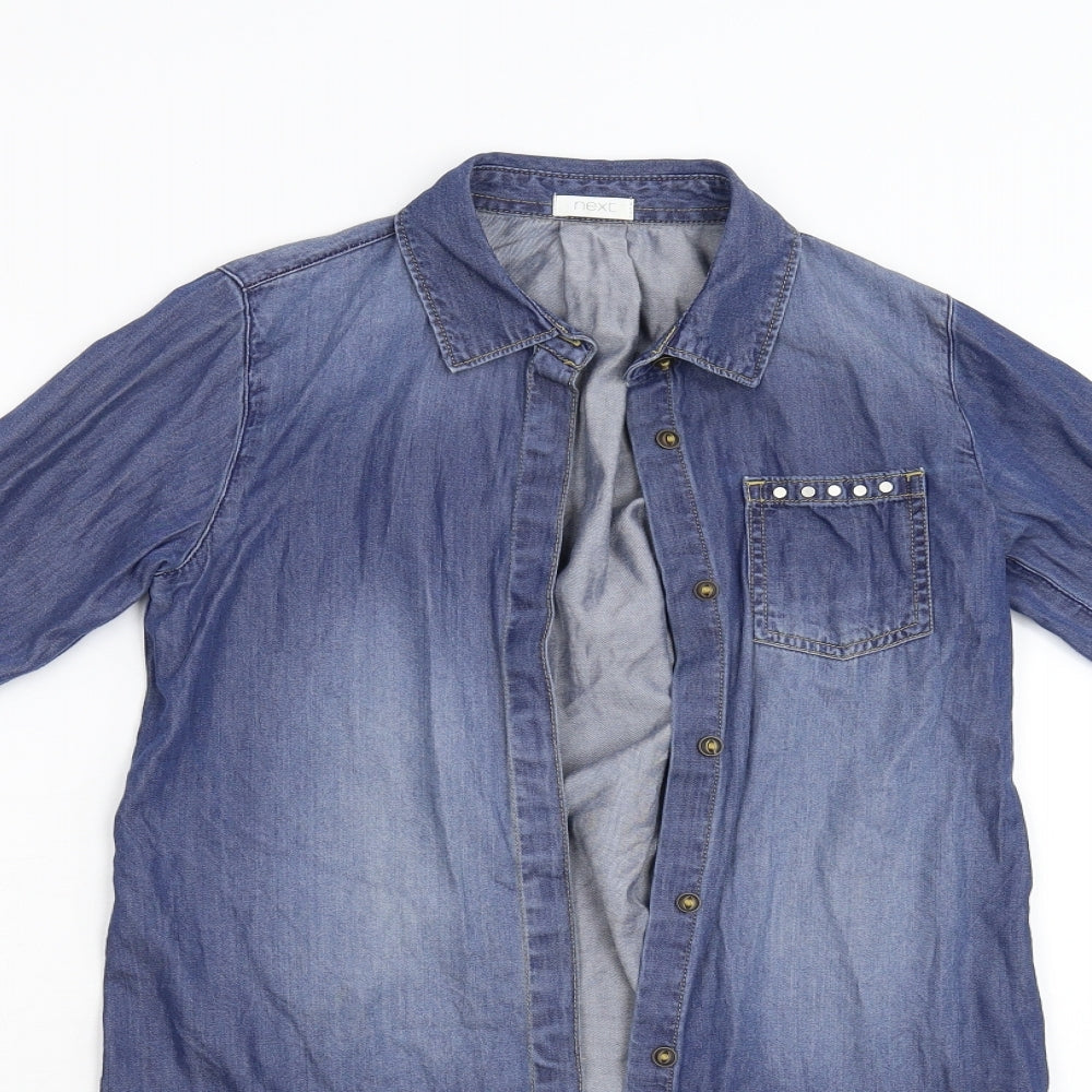 NEXT Girls Blue  Denim Basic Button-Up Size 9 Years