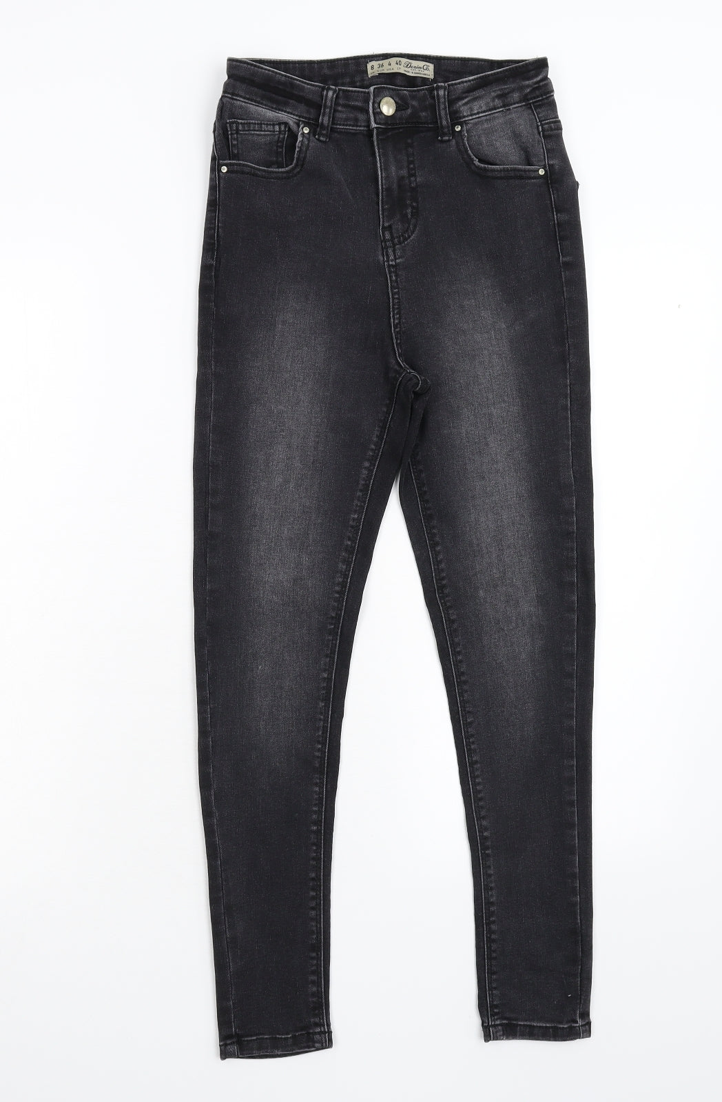 Primark Womens Black  Denim Skinny Jeans Size 8 L25 in