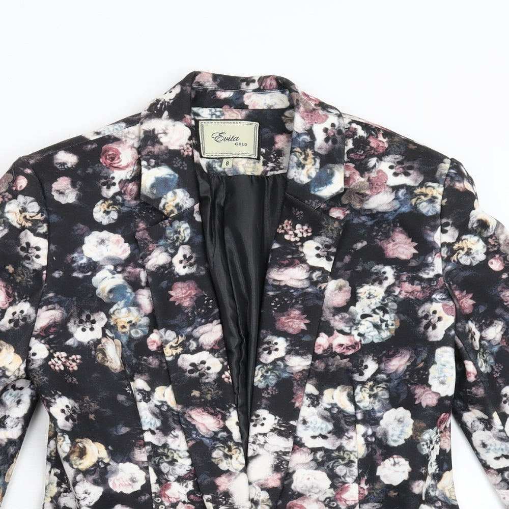 Evita Gold Womens Multicoloured Floral  Jacket  Size 8