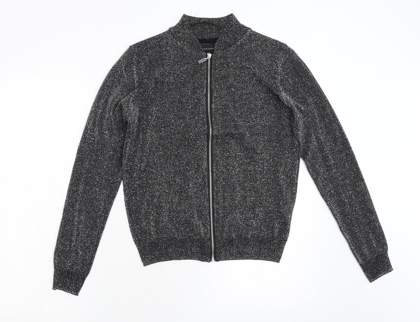 Primark Womens Black  Knit Full Zip Jumper Size 8