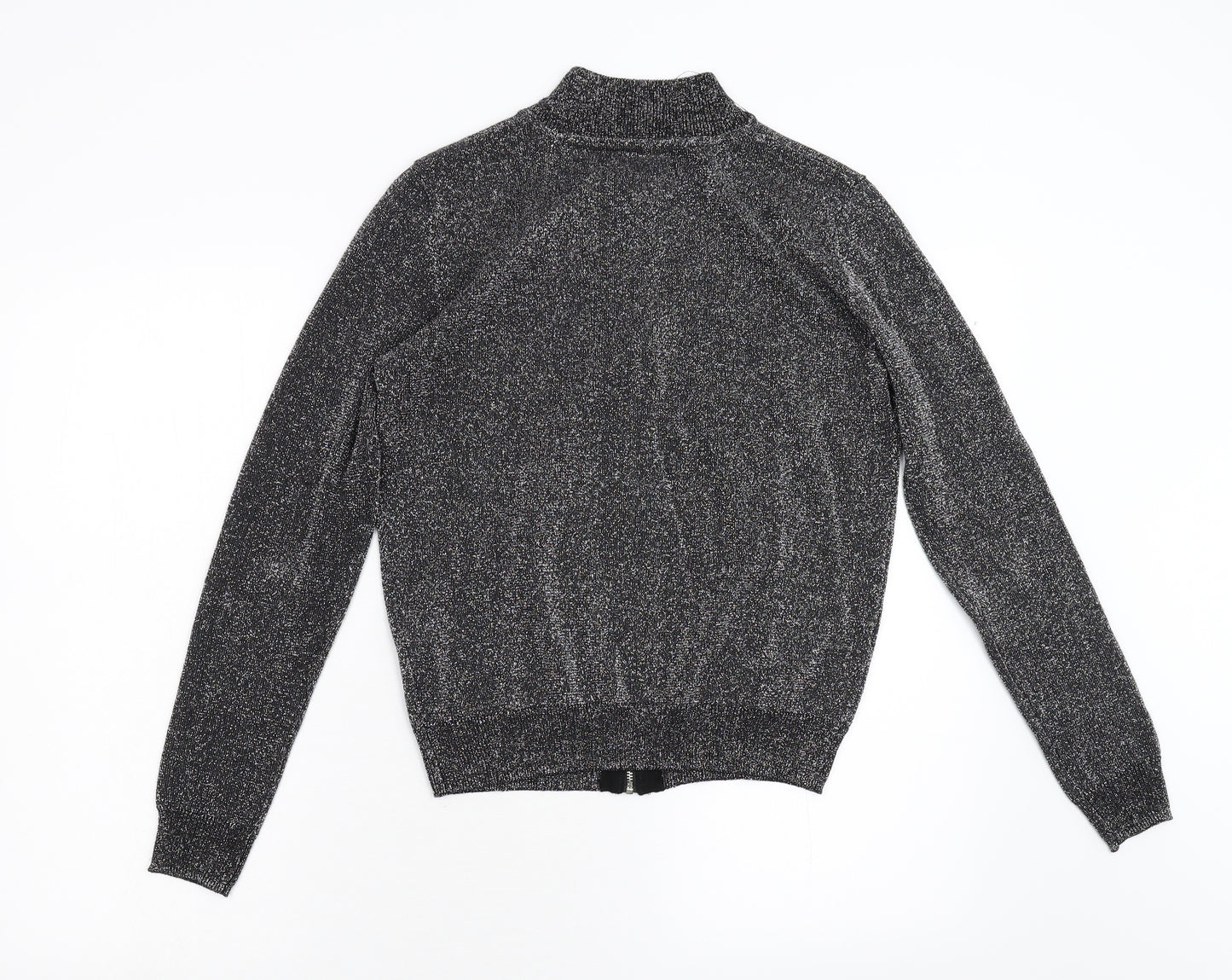 Primark Womens Black  Knit Full Zip Jumper Size 8