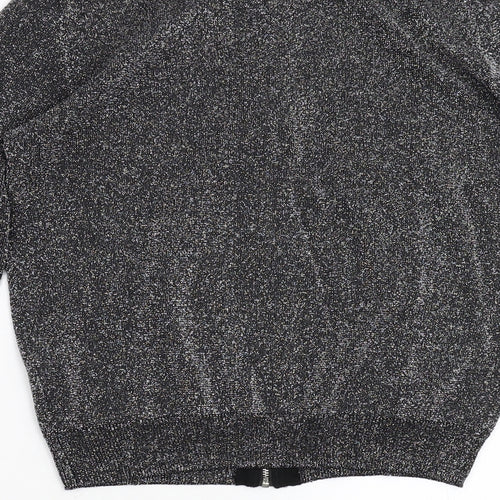 Primark Womens Black  Knit Full Zip Jumper Size 8