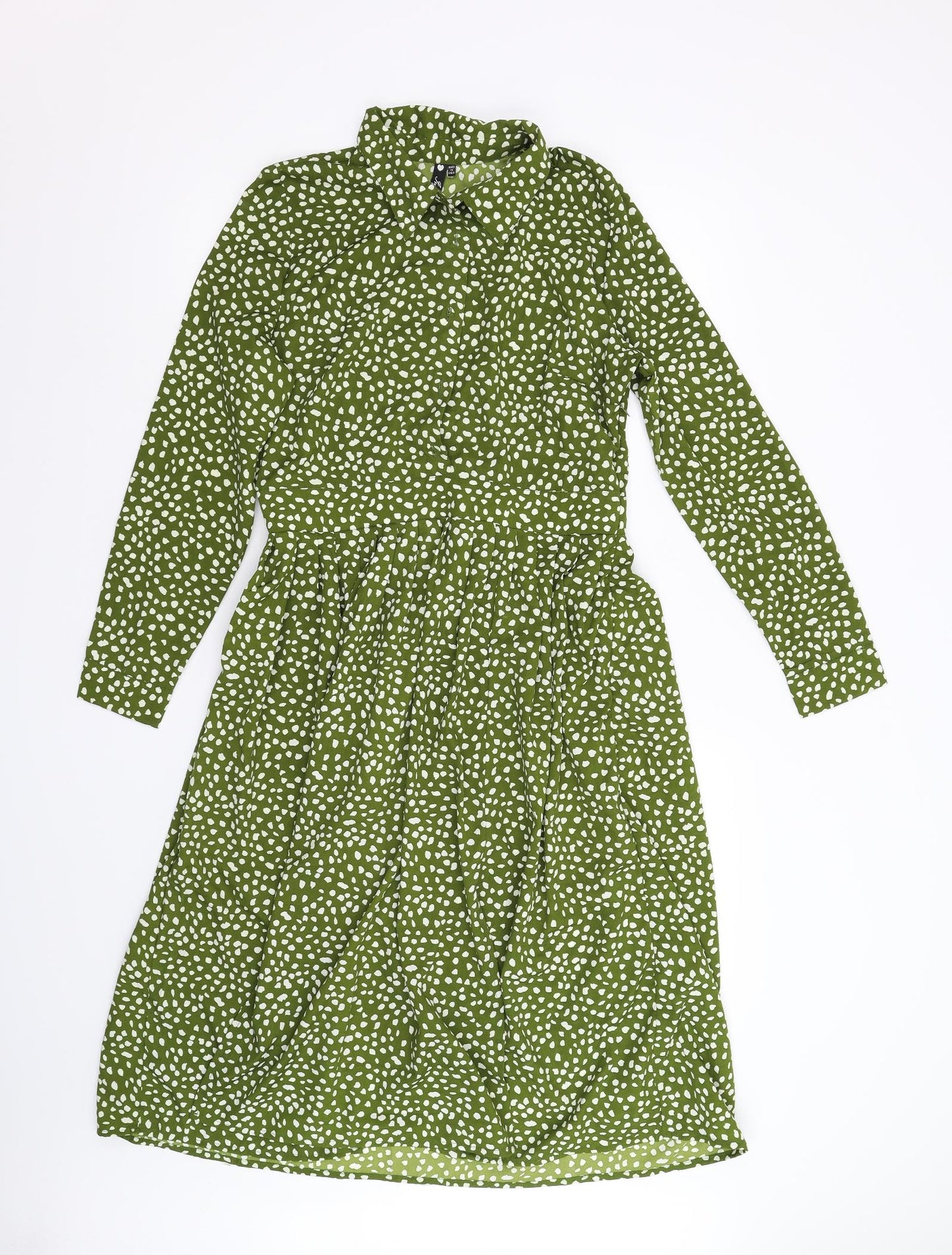 Influence Womens Green Animal Print  Fit & Flare  Size 12