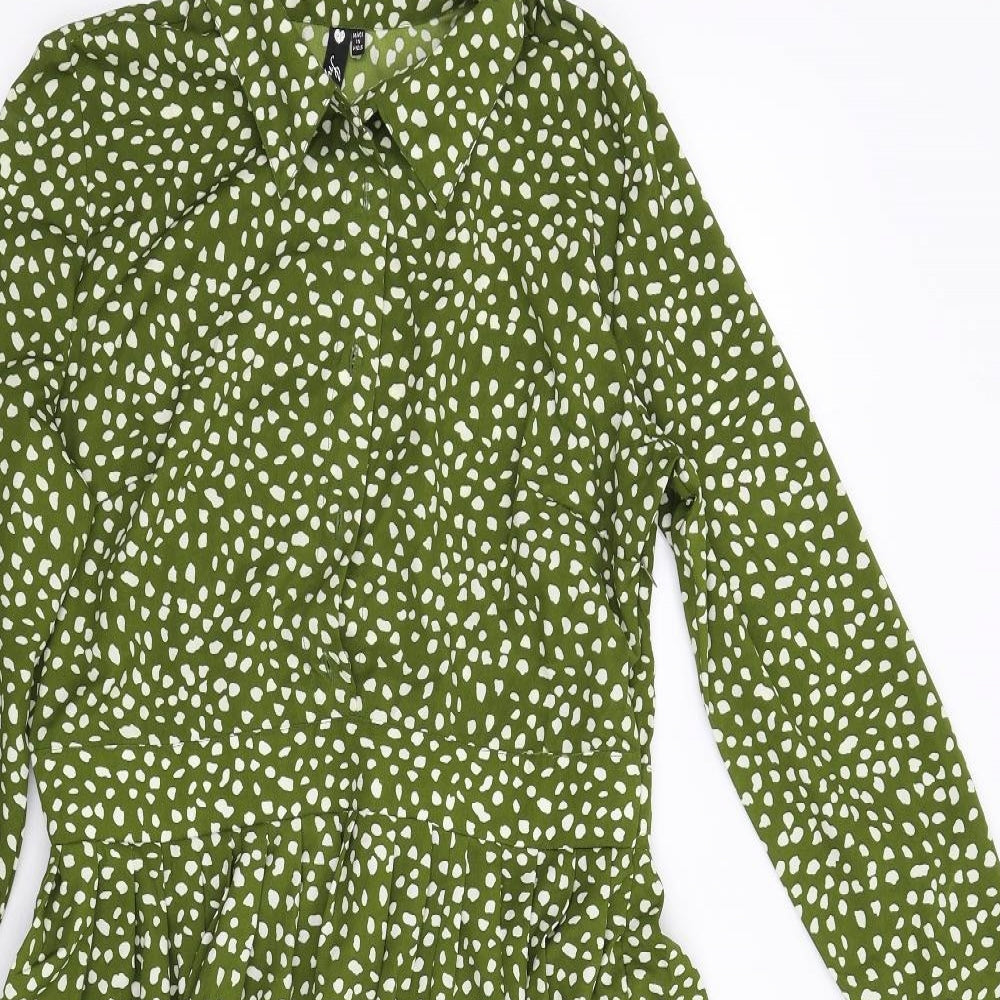Influence Womens Green Animal Print  Fit & Flare  Size 12