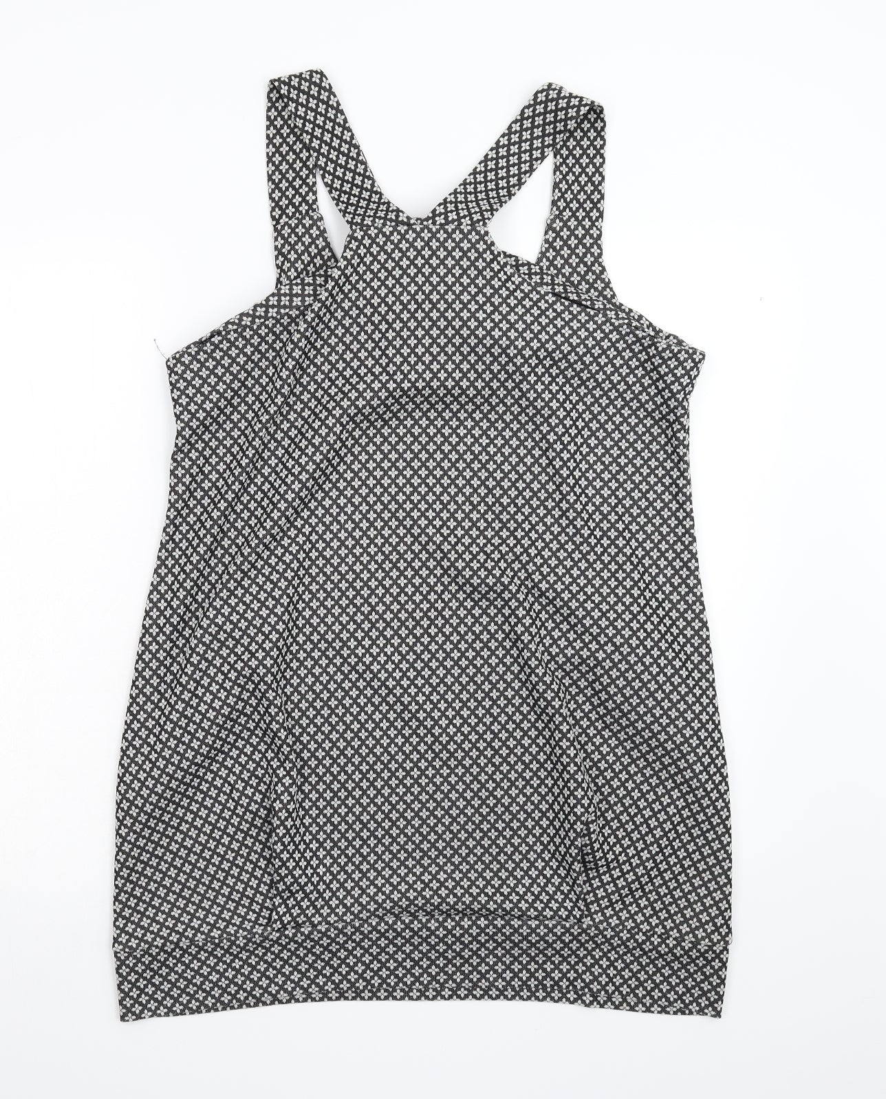 Primark Womens Grey Geometric  Pinafore/Dungaree Dress  Size 16