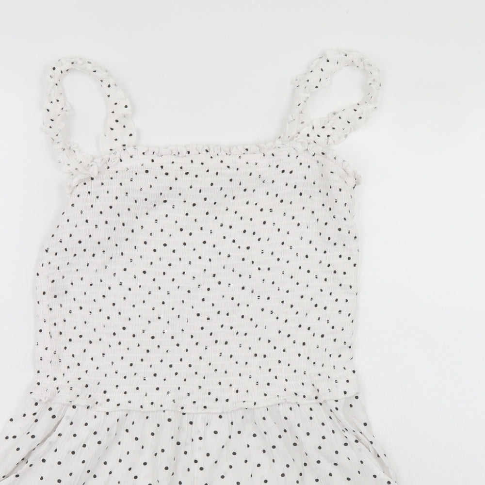 NEXT Womens White Polka Dot  Jumpsuit One-Piece Size 12