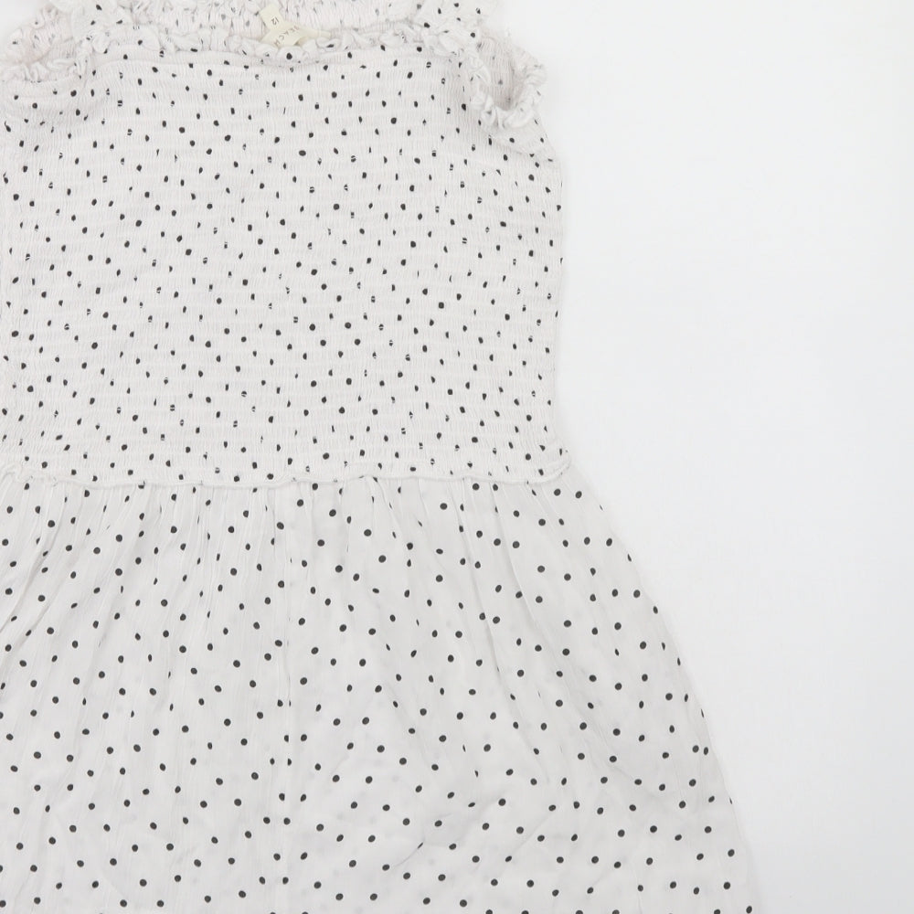 NEXT Womens White Polka Dot  Jumpsuit One-Piece Size 12
