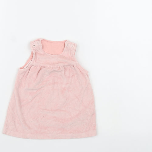 M&S Girls Pink   Pinafore/Dungaree Dress  Size 3-6 Months