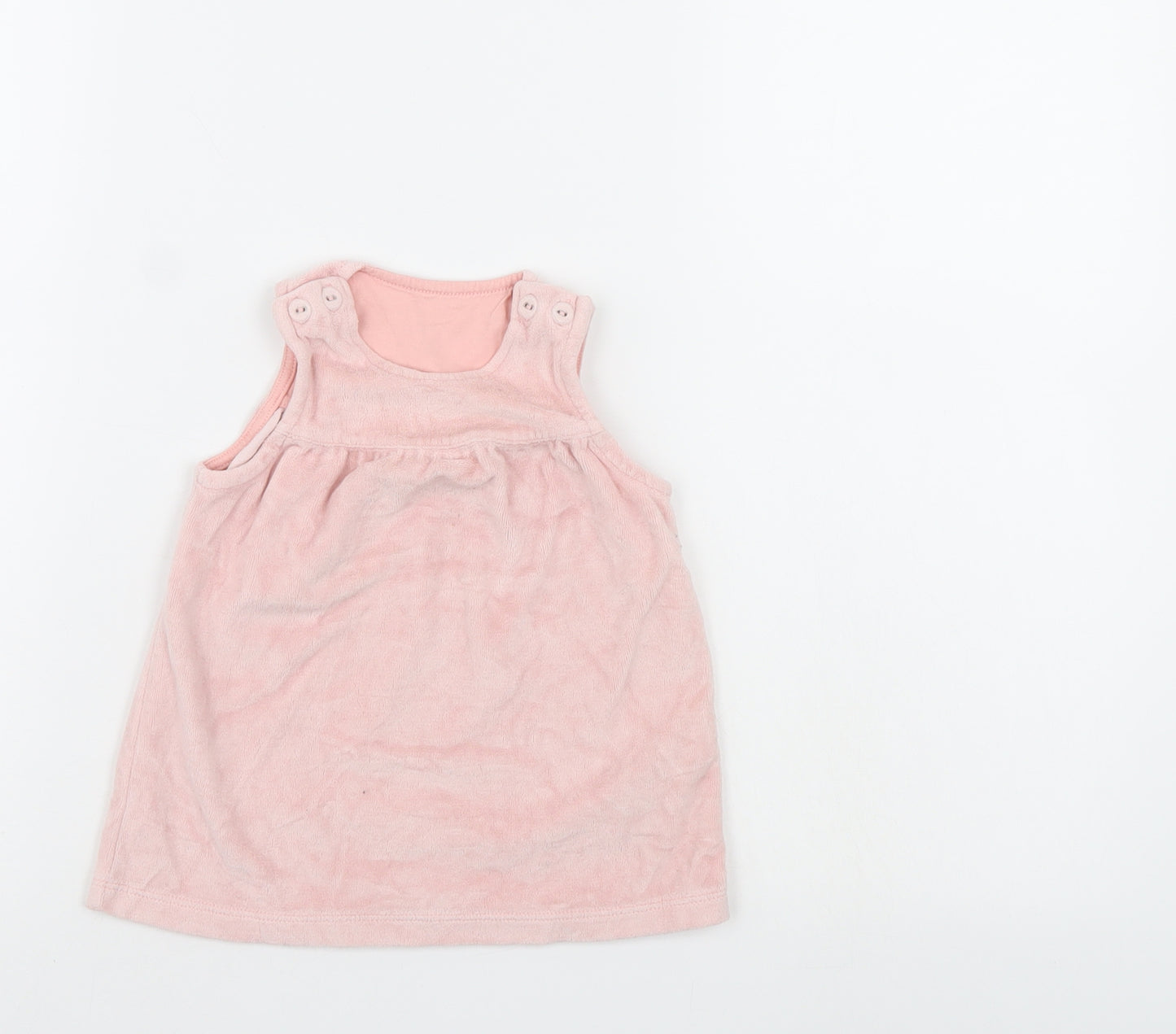 M&S Girls Pink   Pinafore/Dungaree Dress  Size 3-6 Months
