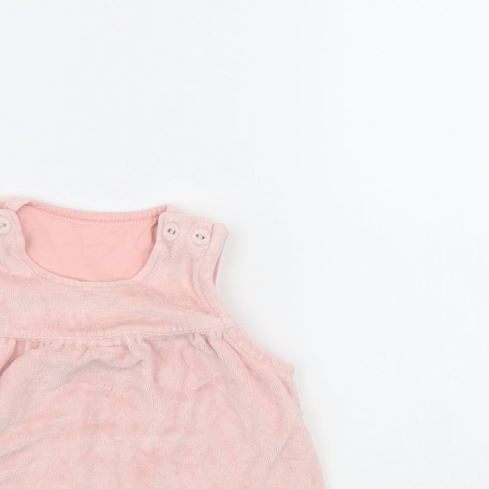 M&S Girls Pink   Pinafore/Dungaree Dress  Size 3-6 Months