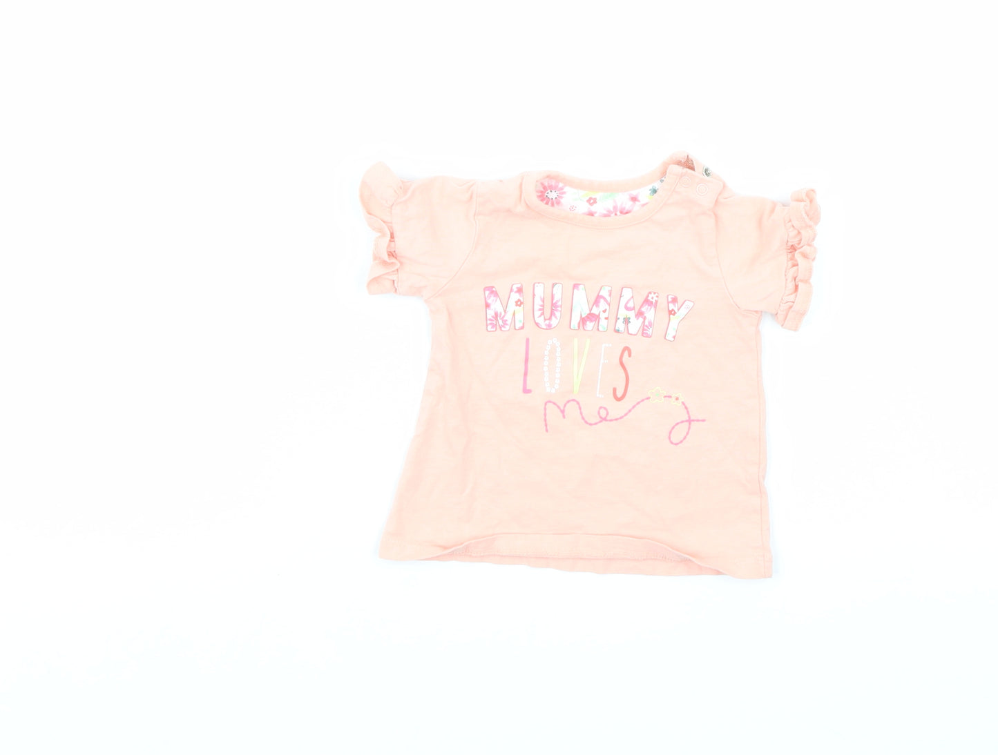 Nutmeg Girls Pink   Basic T-Shirt Size 3-6 Months
