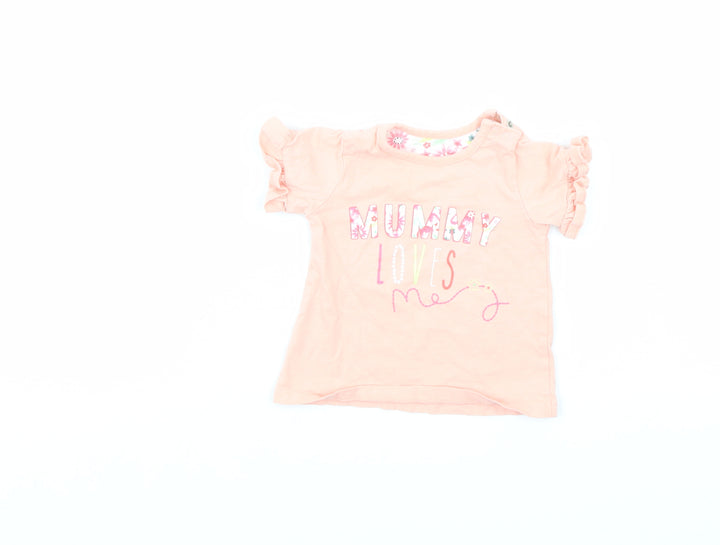 Nutmeg Girls Pink   Basic T-Shirt Size 3-6 Months