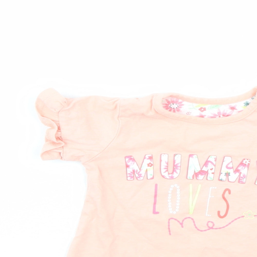 Nutmeg Girls Pink   Basic T-Shirt Size 3-6 Months