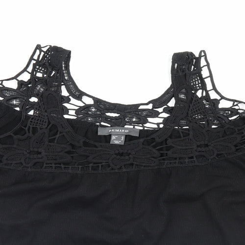 Priark Womens Black Floral  Basic Blouse Size 10