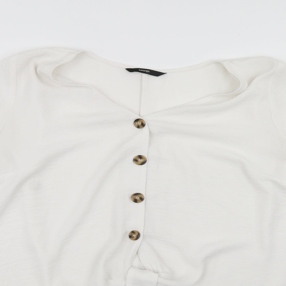 George Womens White   Basic Blouse Size 16