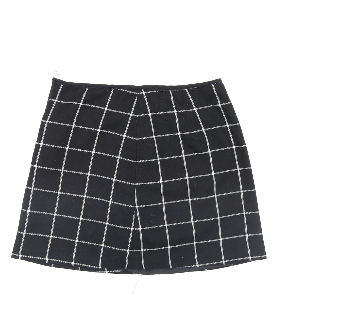 Miss Selfridge Womens Black Check  A-Line Skirt Size 14