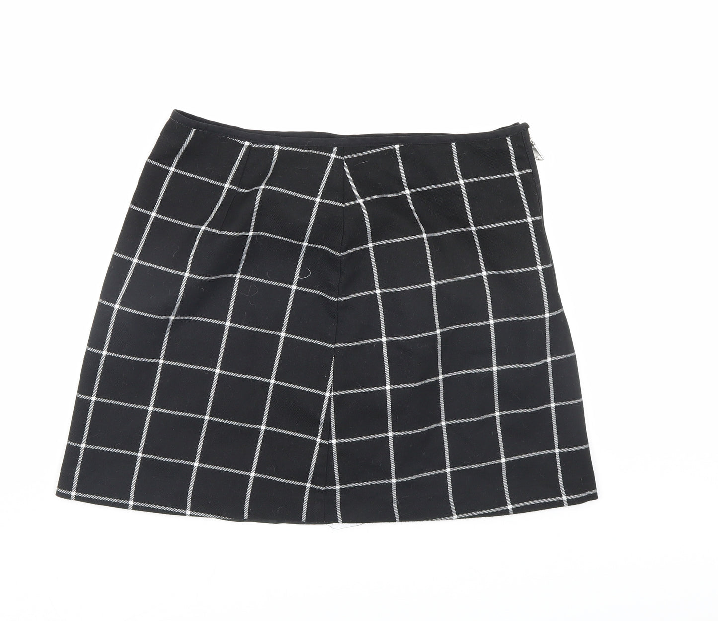 Miss Selfridge Womens Black Check  A-Line Skirt Size 14