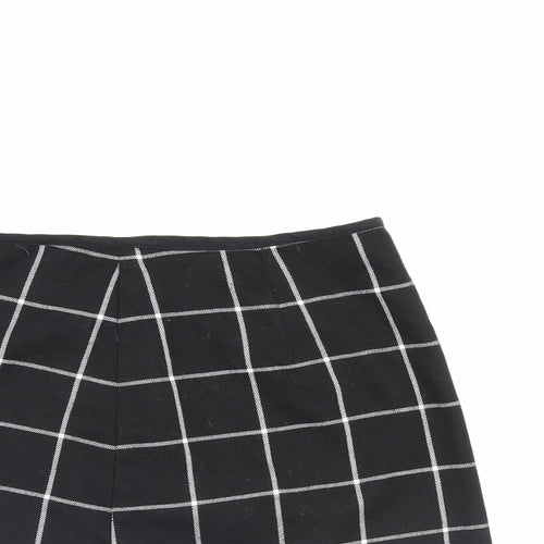 Miss Selfridge Womens Black Check  A-Line Skirt Size 14