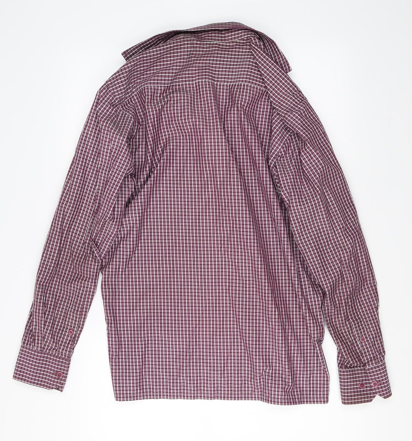 Peter England Mens Red Check   Button-Up Size L