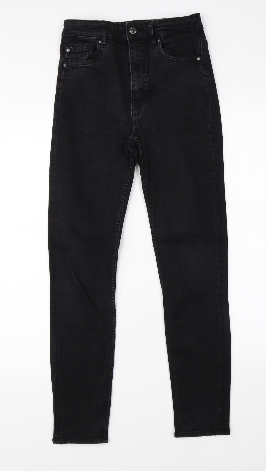 H&M Womens Black  Denim Straight Jeans Size 8 L25 in