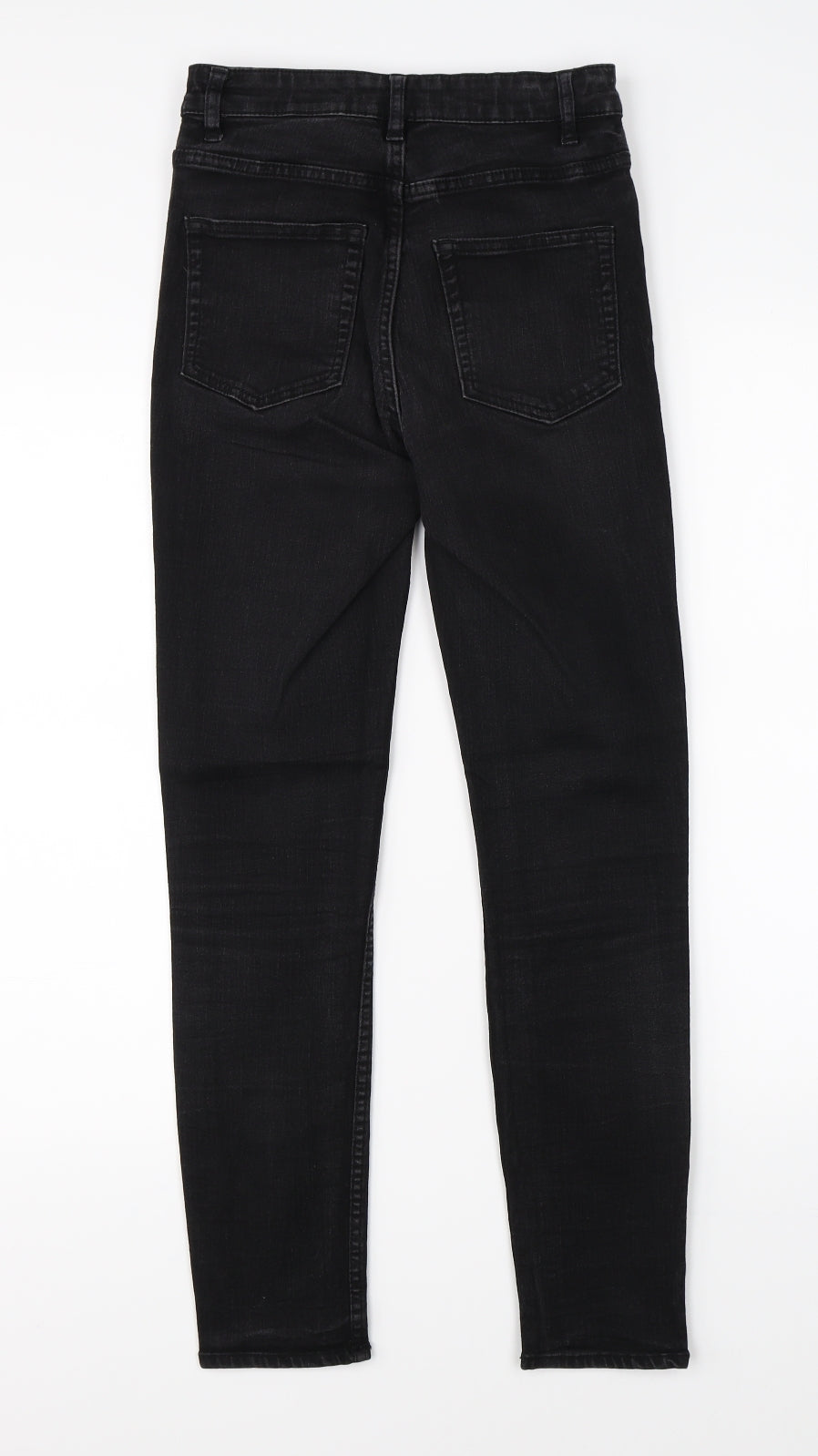 H&M Womens Black  Denim Straight Jeans Size 8 L25 in