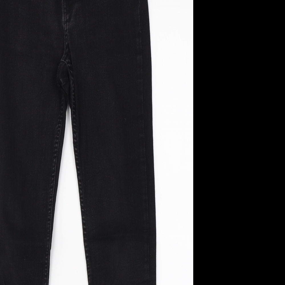 H&M Womens Black  Denim Straight Jeans Size 8 L25 in