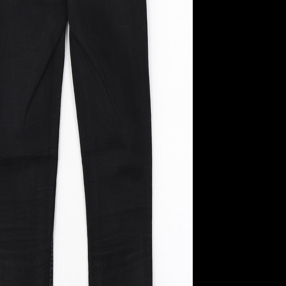 H&M Womens Black  Denim Straight Jeans Size 8 L25 in