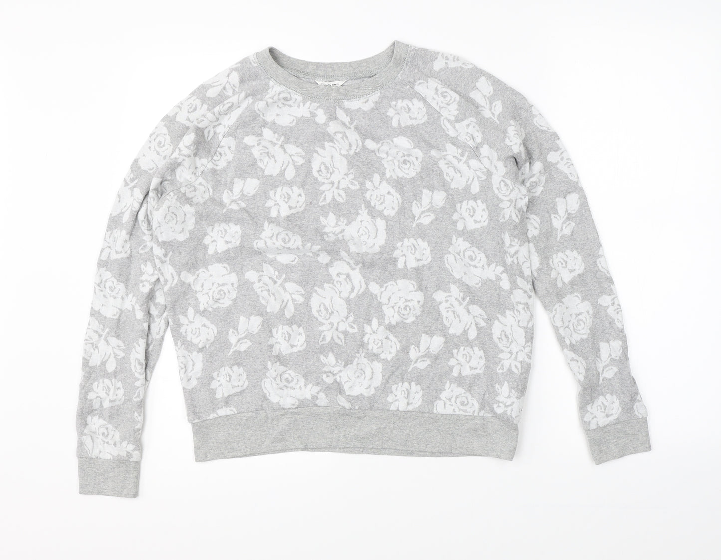 Bethany Mota Womens Grey Floral  Pullover Jumper Size M