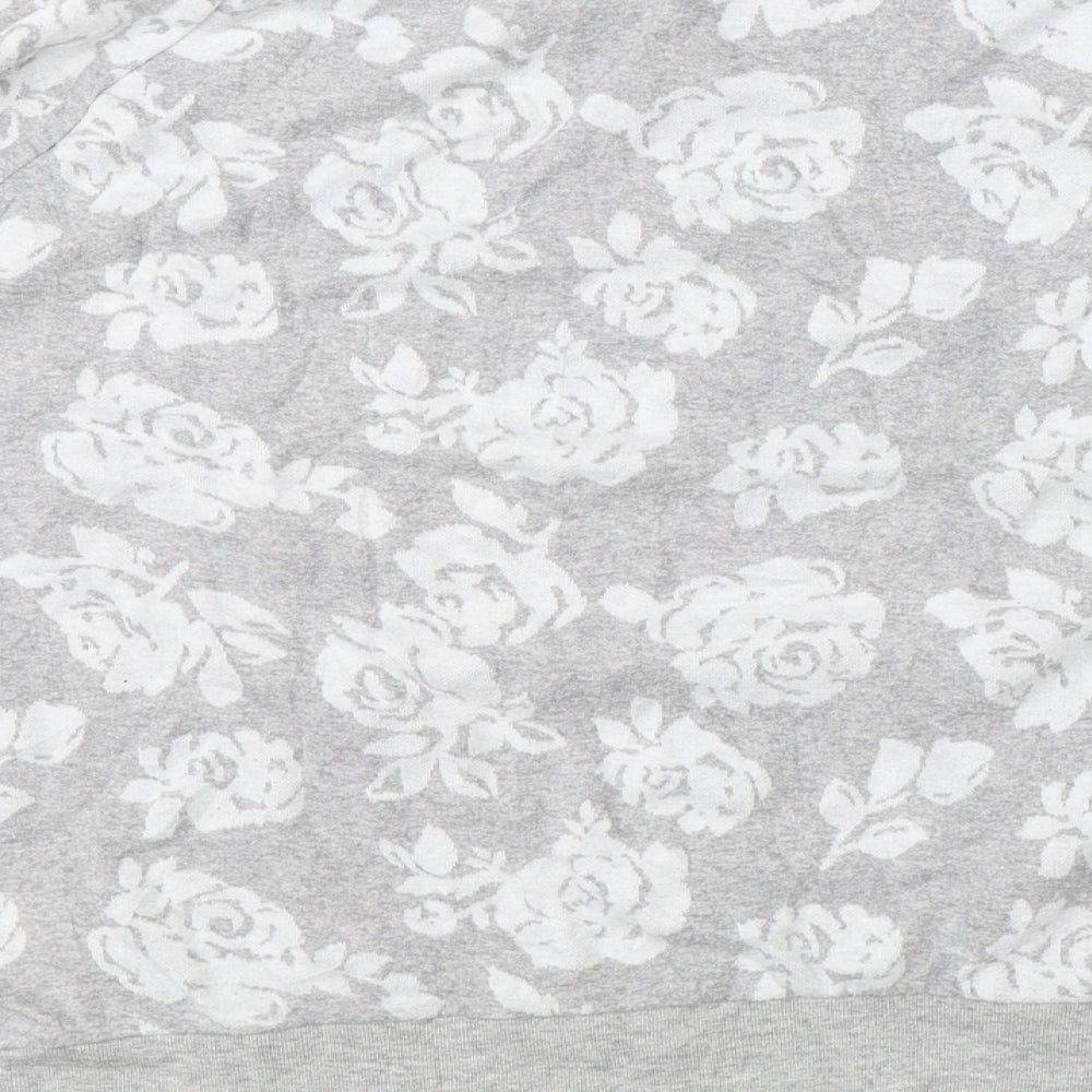 Bethany Mota Womens Grey Floral  Pullover Jumper Size M