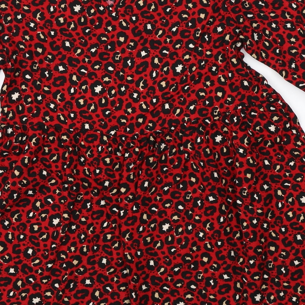 I Love Girls Wear Girls Red Animal Print  Shift  Size 6 Years