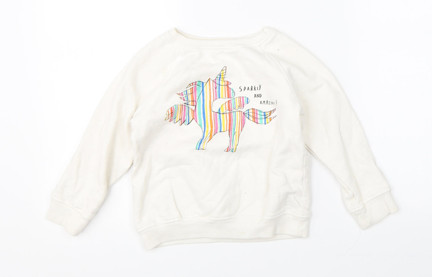 NEXT Girls White   Pullover Sweatshirt Size 6 Years  - unicorn