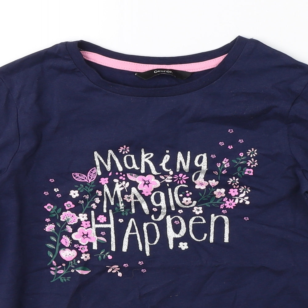 George Girls Blue    Pyjama Top Size 7-8 Years