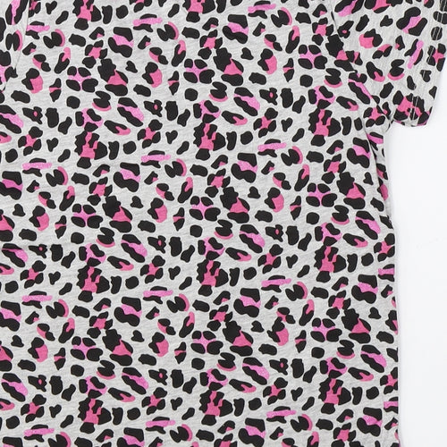 Primark Girls Grey Animal Print  Basic T-Shirt Size 7-8 Years