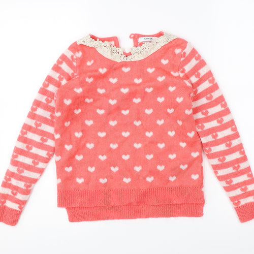 George Girls Pink  Knit Pullover Jumper Size 8-9 Years