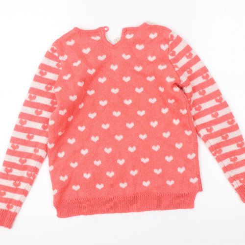 George Girls Pink  Knit Pullover Jumper Size 8-9 Years