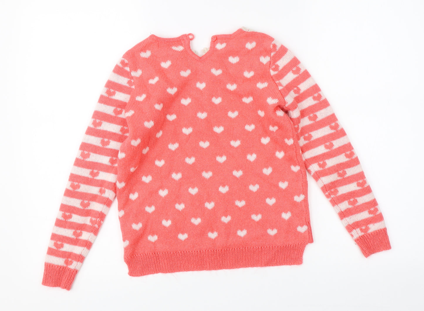 George Girls Pink  Knit Pullover Jumper Size 8-9 Years
