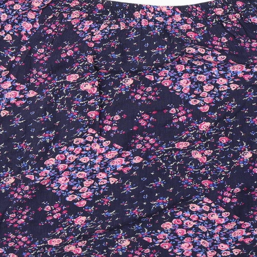 F&F Womens Purple Floral  Basic Blouse Size 14