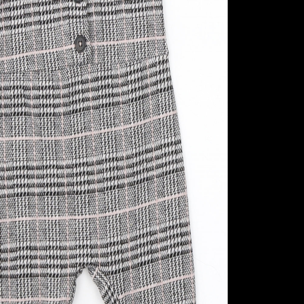 Primark Girls Grey Check  Dungaree One-Piece Size 6-9 Months