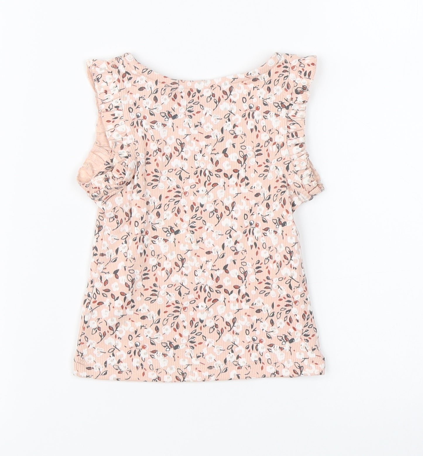 NEXT Girls Pink Floral  Basic T-Shirt Size 9-12 Months