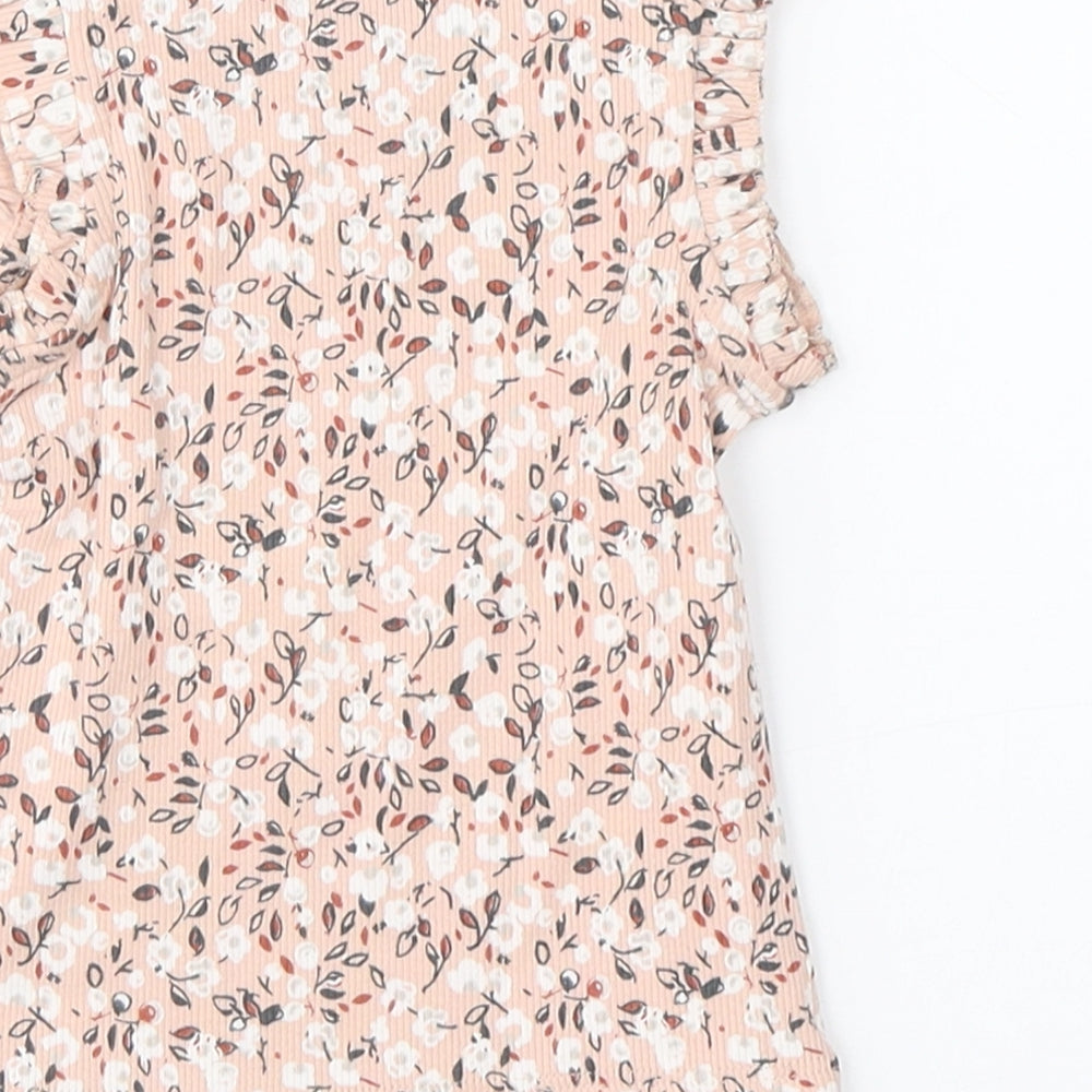 NEXT Girls Pink Floral  Basic T-Shirt Size 9-12 Months