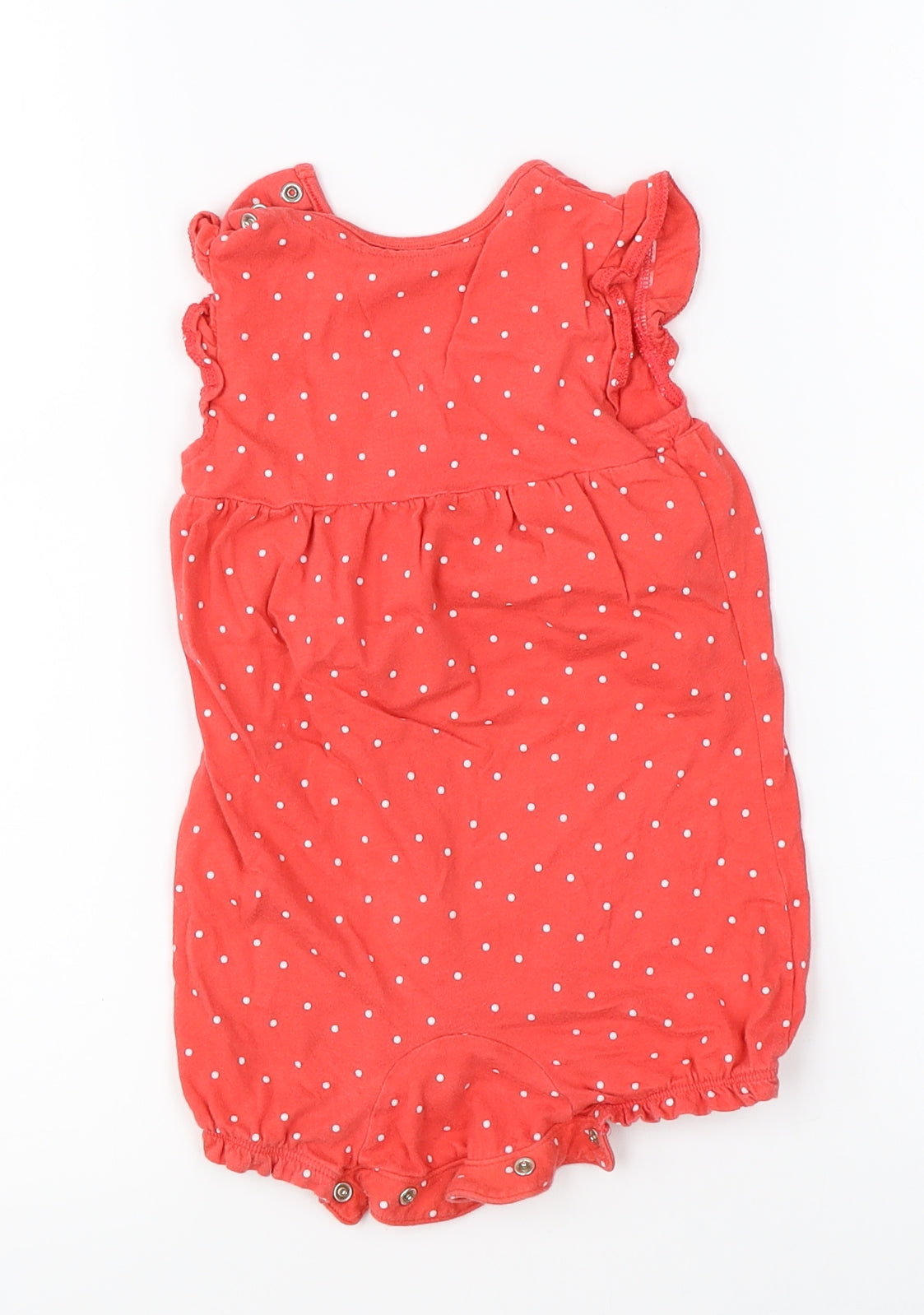 F&F Girls Red Polka Dot  Romper One-Piece Size 9-12 Months