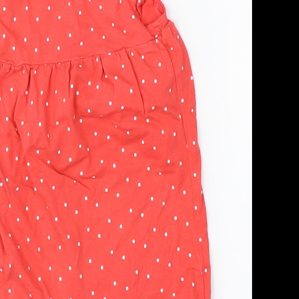 F&F Girls Red Polka Dot  Romper One-Piece Size 9-12 Months