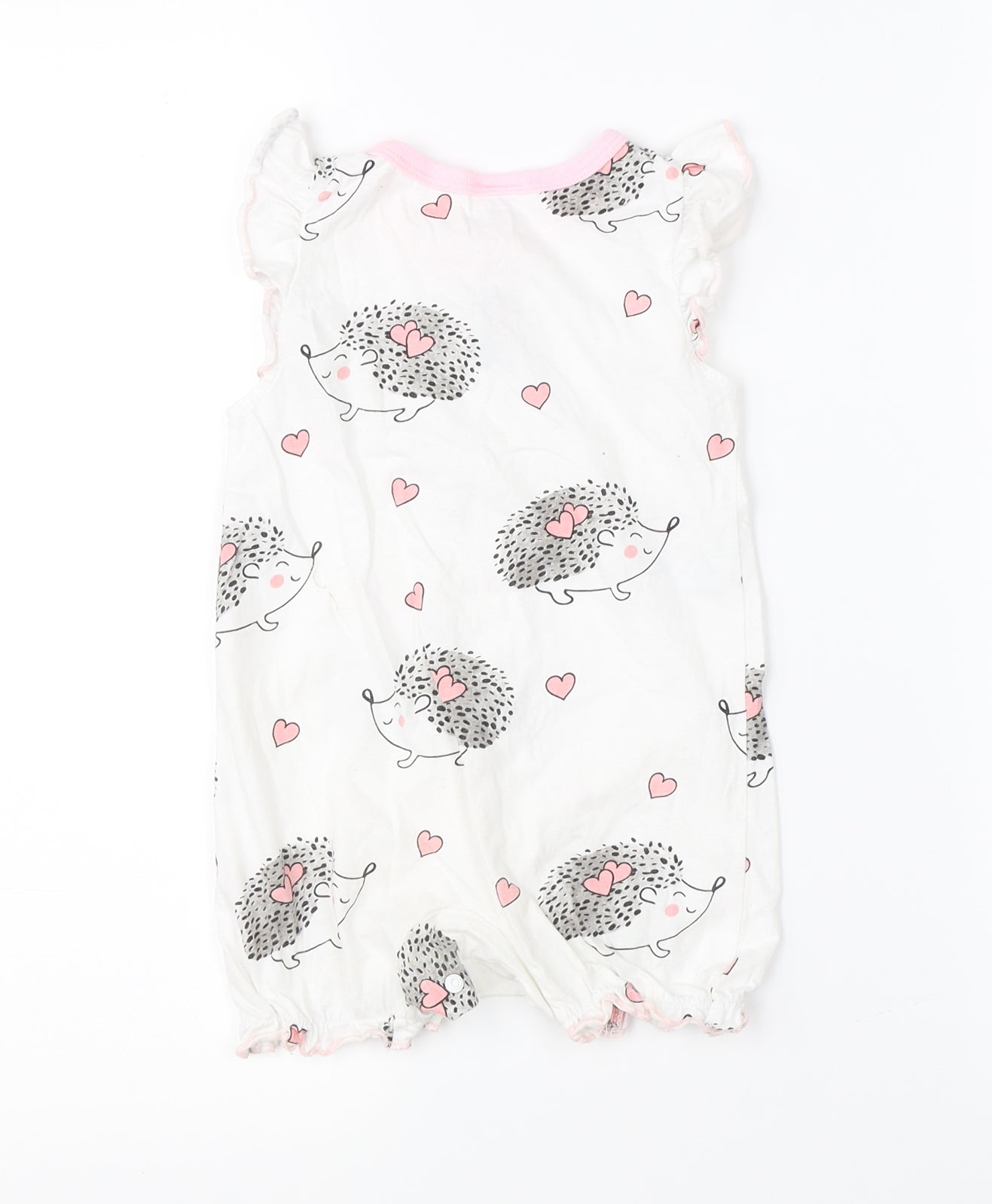 Preworn Girls White   Romper One-Piece Size 9-12 Months