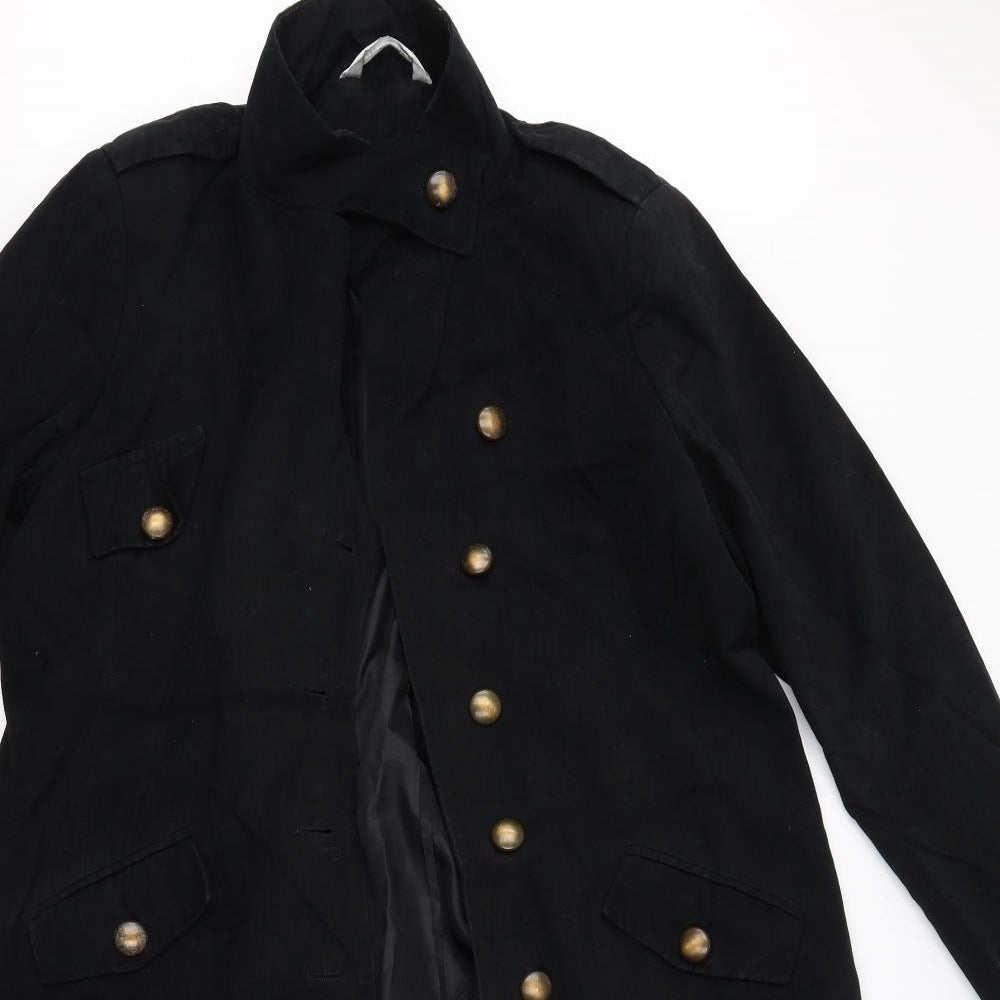 Preworn Womens Black   Overcoat Coat Size 16