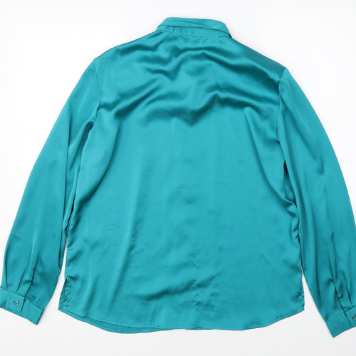 House of Braur Womens Green  Satin Basic Blouse Size 16