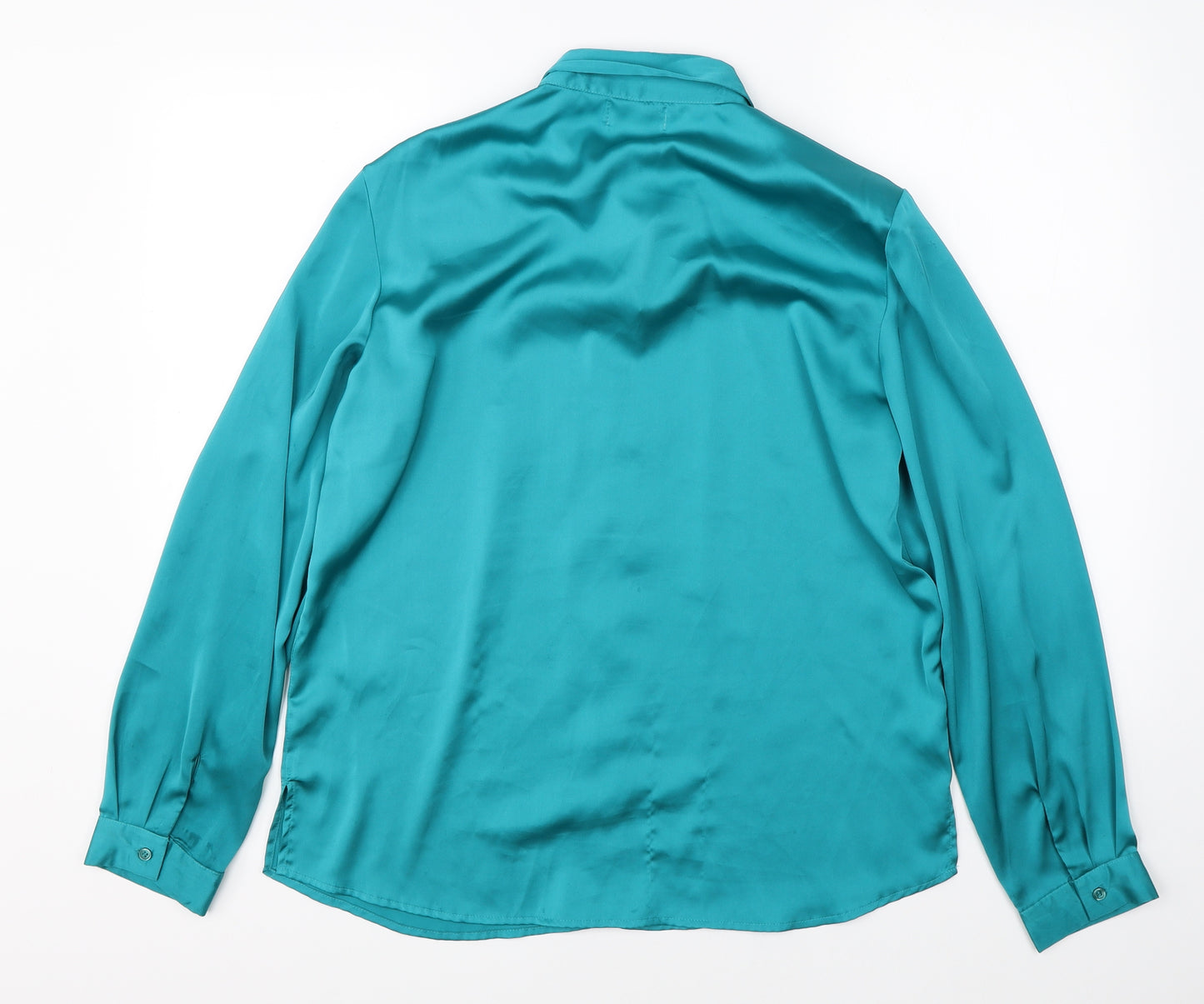 House of Braur Womens Green  Satin Basic Blouse Size 16