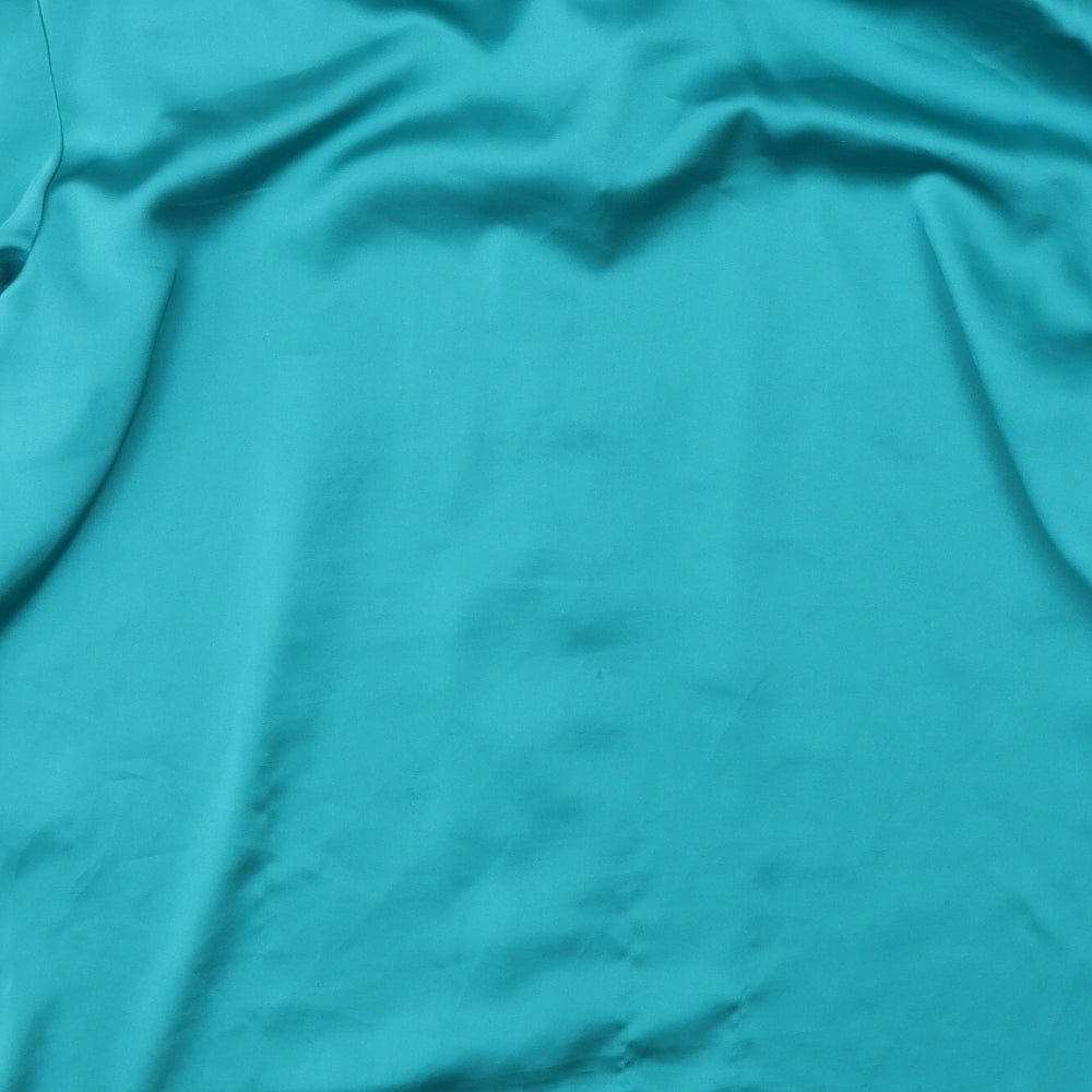 House of Braur Womens Green  Satin Basic Blouse Size 16