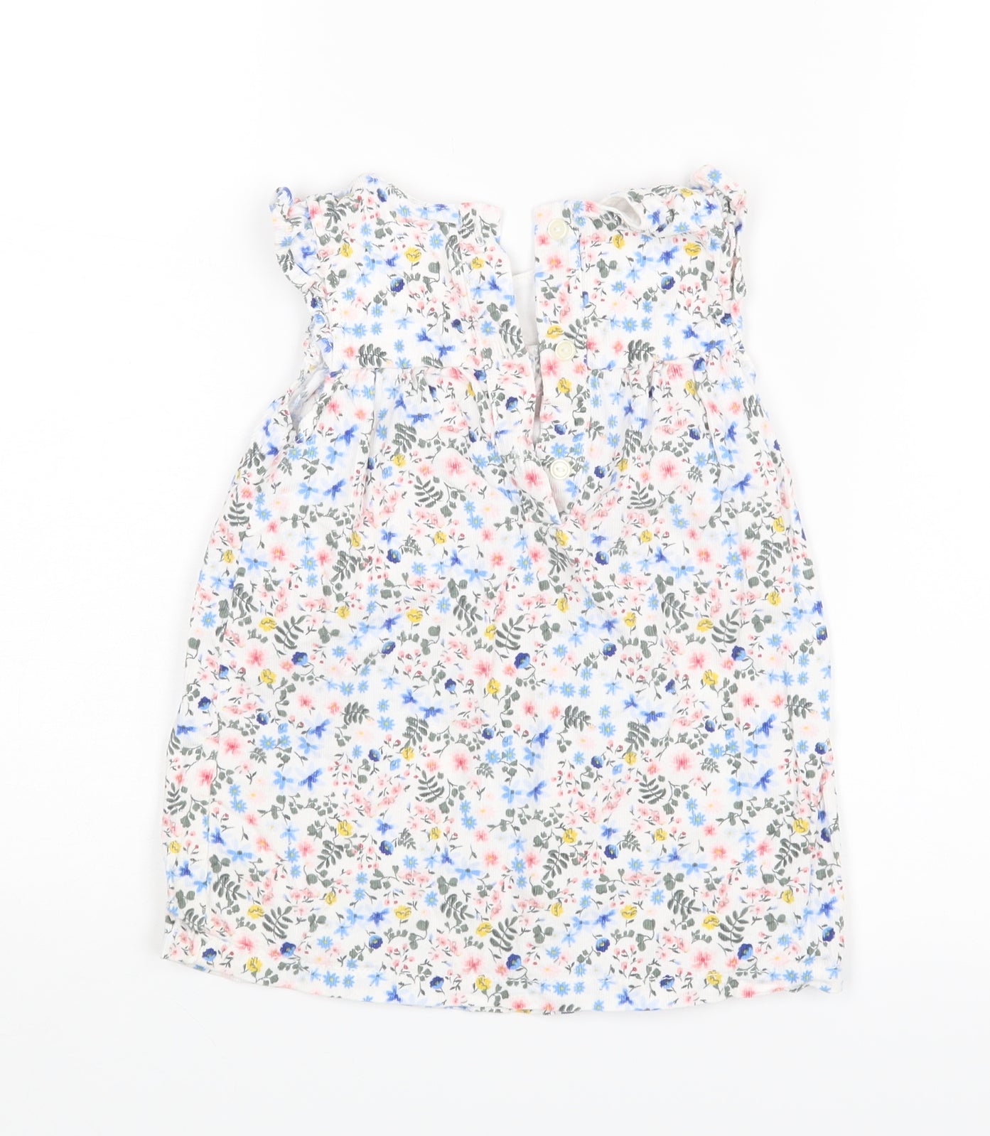 M&S Girls White Floral  A-Line  Size 6-9 Months