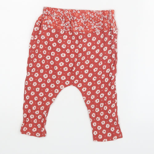 NEXT Girls Red Floral   Trousers Size 9-12 Months